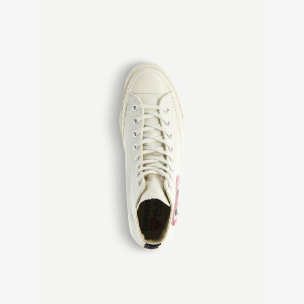Высокие кеды Comme des Garçons PLAY x Converse из ткани 70-х годов Comme des Garçons, бежевый — фото 2