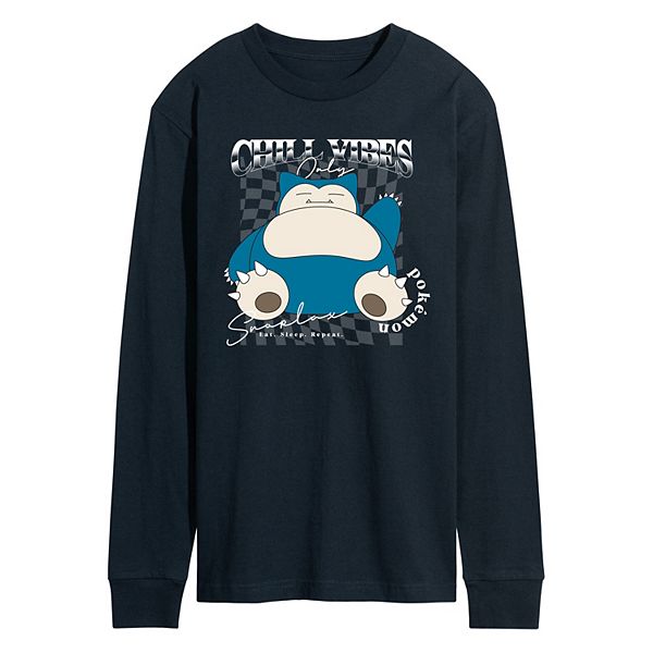

Мужская футболка с длинным рукавом Pokémon Snorlax Chill Vibes Only Licensed Character, Navy