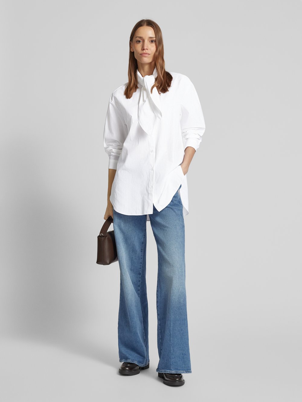 

Блузка-рубашка с планкой на пуговицах Soyaconcept, белый