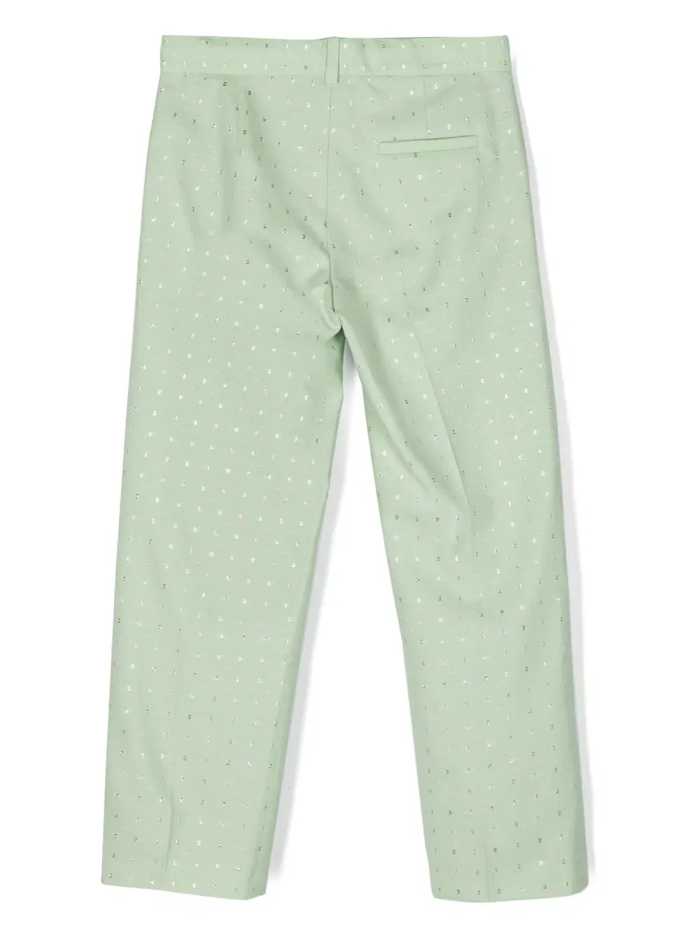Брюки из шерстяной люрексовой ткани с точками G Gucci Kids, зеленый — фото 2