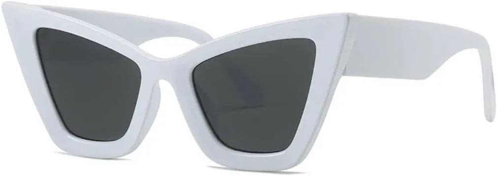 

Модные солнцезащитные очки большого размера «кошачий глаз» для женщин, винтажные градиентные очки с защитой от УФ-излучения для мужчин UUPTTPL, White Grey