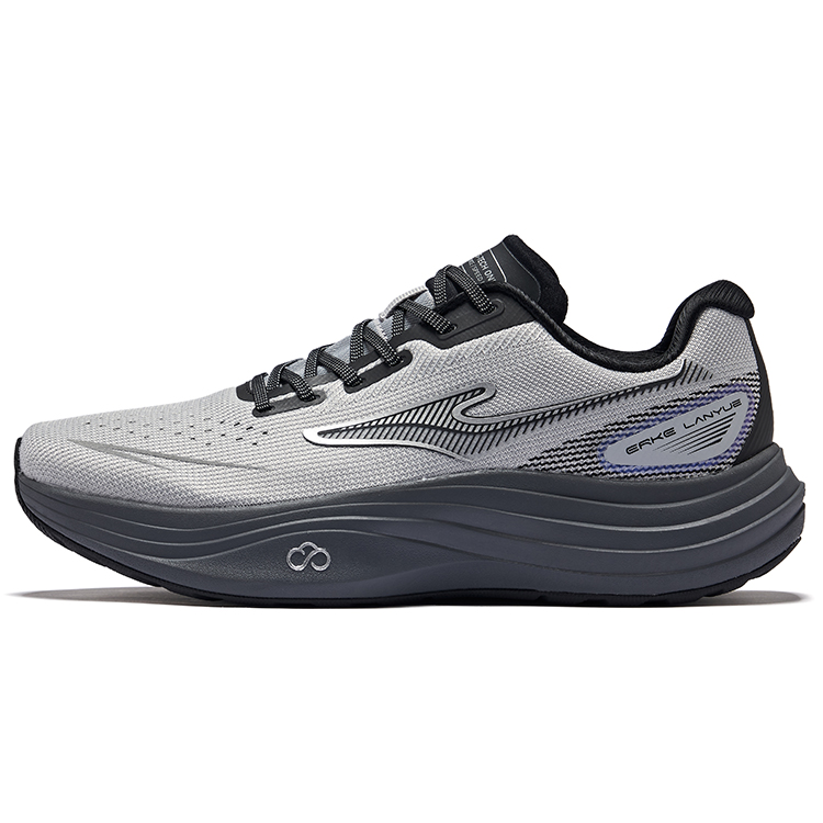

Кроссовки для бега Smocking Cushioning Rebound Low Top, мужские, снежно-серые, насыщенно-черные Erke, Snow Gray Jet Black