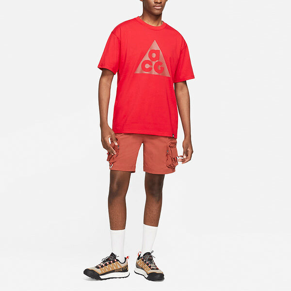 Футболка Men's Nike Triangle Logo Printing Sports Round Neck Short Sleeve Red T-Shirt, мультиколор — фото 2