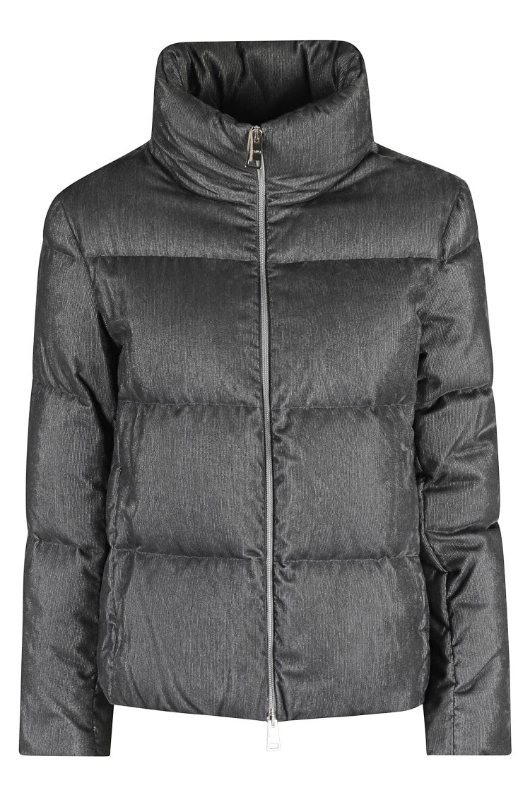 

Короткая бархатная пуховая куртка Herno, серый