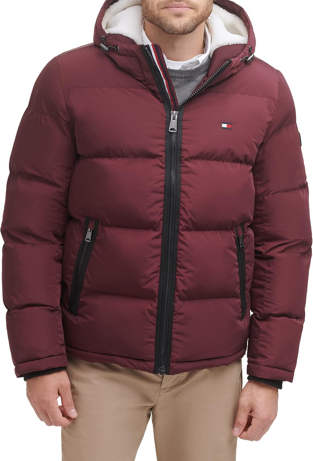 

Мужская стеганая куртка с капюшоном Tommy Hilfiger (стандартная и для больших и высоких), Port Purple