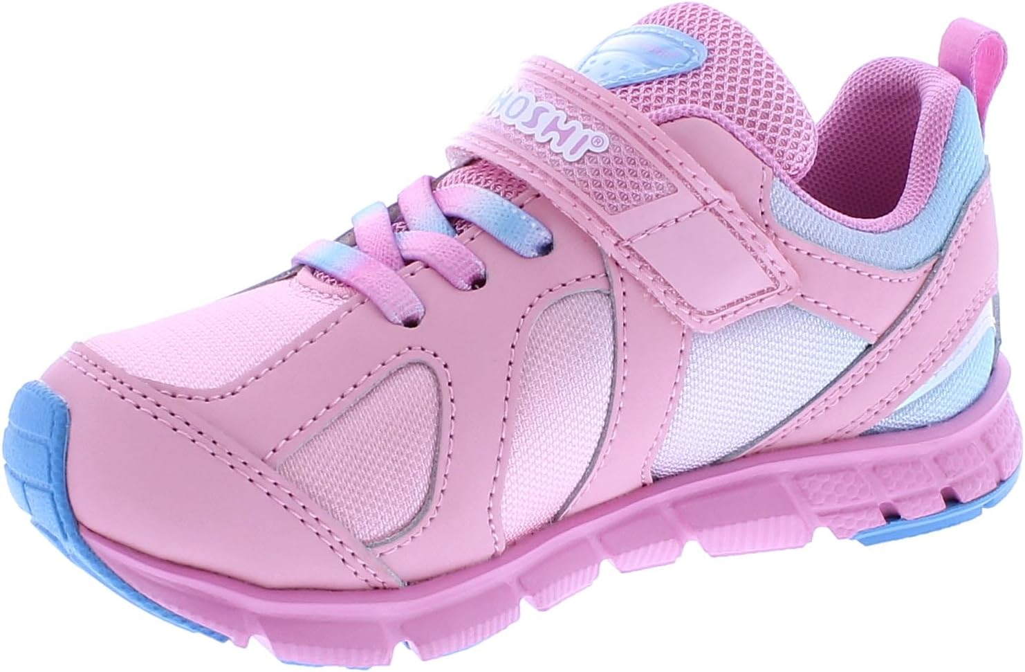 Детские кроссовки TSUKIHOSHI Rainbow Kids - с застежкой на ремешок, пригодные для стирки в машине, с широкой носочной частью и противоскользящими, немаркими подошвами, для детей 4-12 лет, Bubblegum/Sky — фото 4