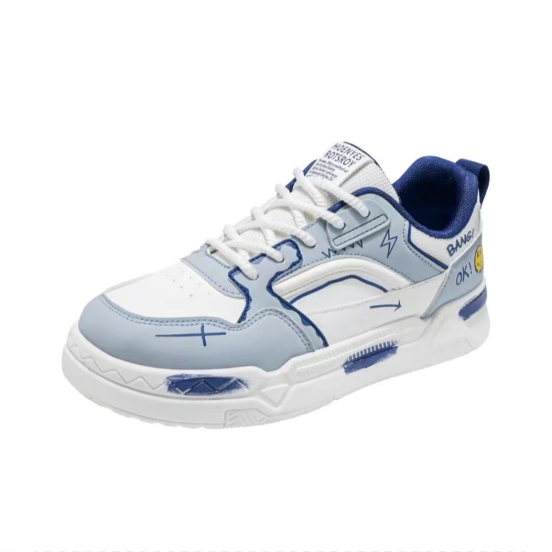 

Износостойкие низкие детские кроссовки для скейтбординга для подростков Kung Fu partners, белый/синий