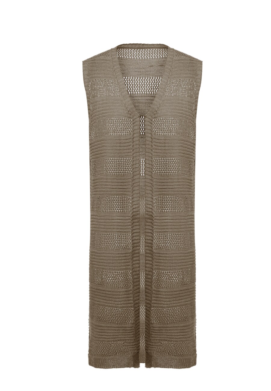 

Вязаный кардиган VERNOLE Knitted Vest, цвет mottled brown