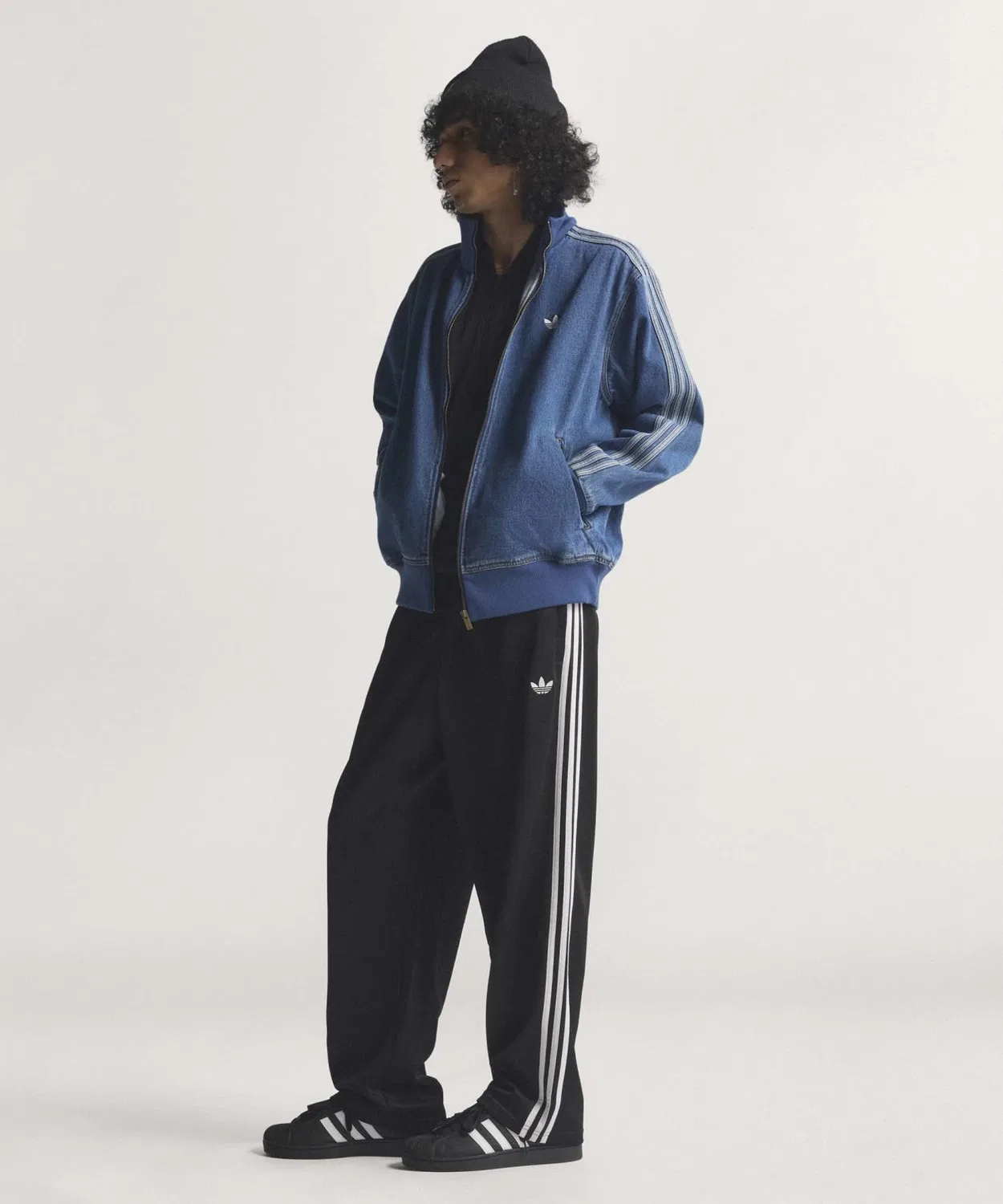 Трековая куртка Firebird из денима, Adidas Originals, синяя — фото 3