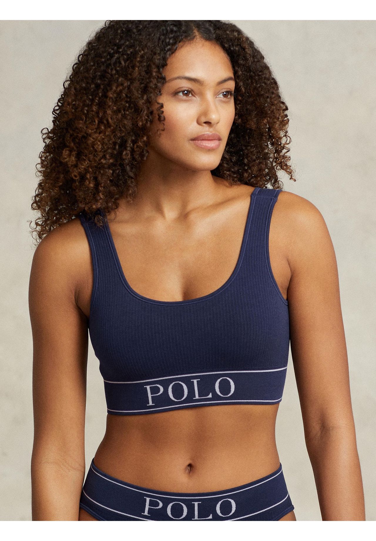 ТОП-Бюстье с овальным вырезом POLO RALPH LAUREN, темно-синий — фото 2