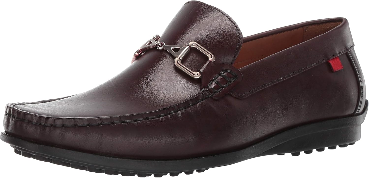 

Мужские лоферы Marc Joseph New York из зернистой кожи Carneige Hill с пряжкой, винный