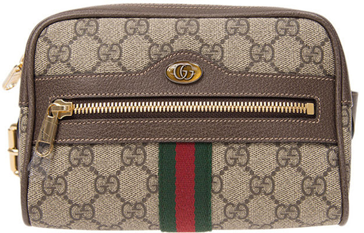 

GUCCI Офидия холщовая с кожаной отделкой одноплечевая сумка кроссбоди поясная сумка слинг рюкзак малый размер унисекс эбонитово-коричневый