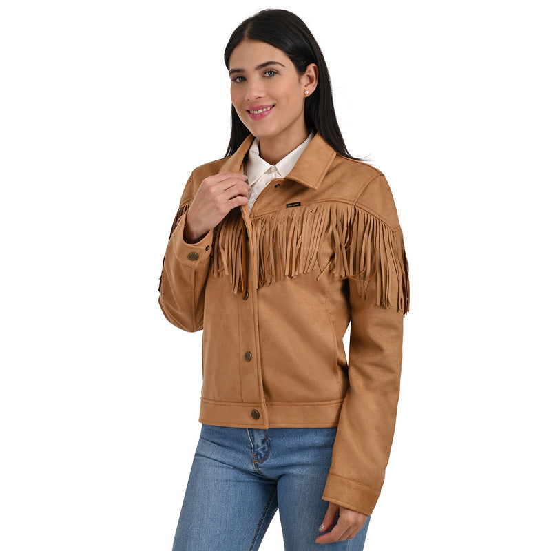 

Женская куртка Wrangler в стиле вестерн с бахромой, коричневый
