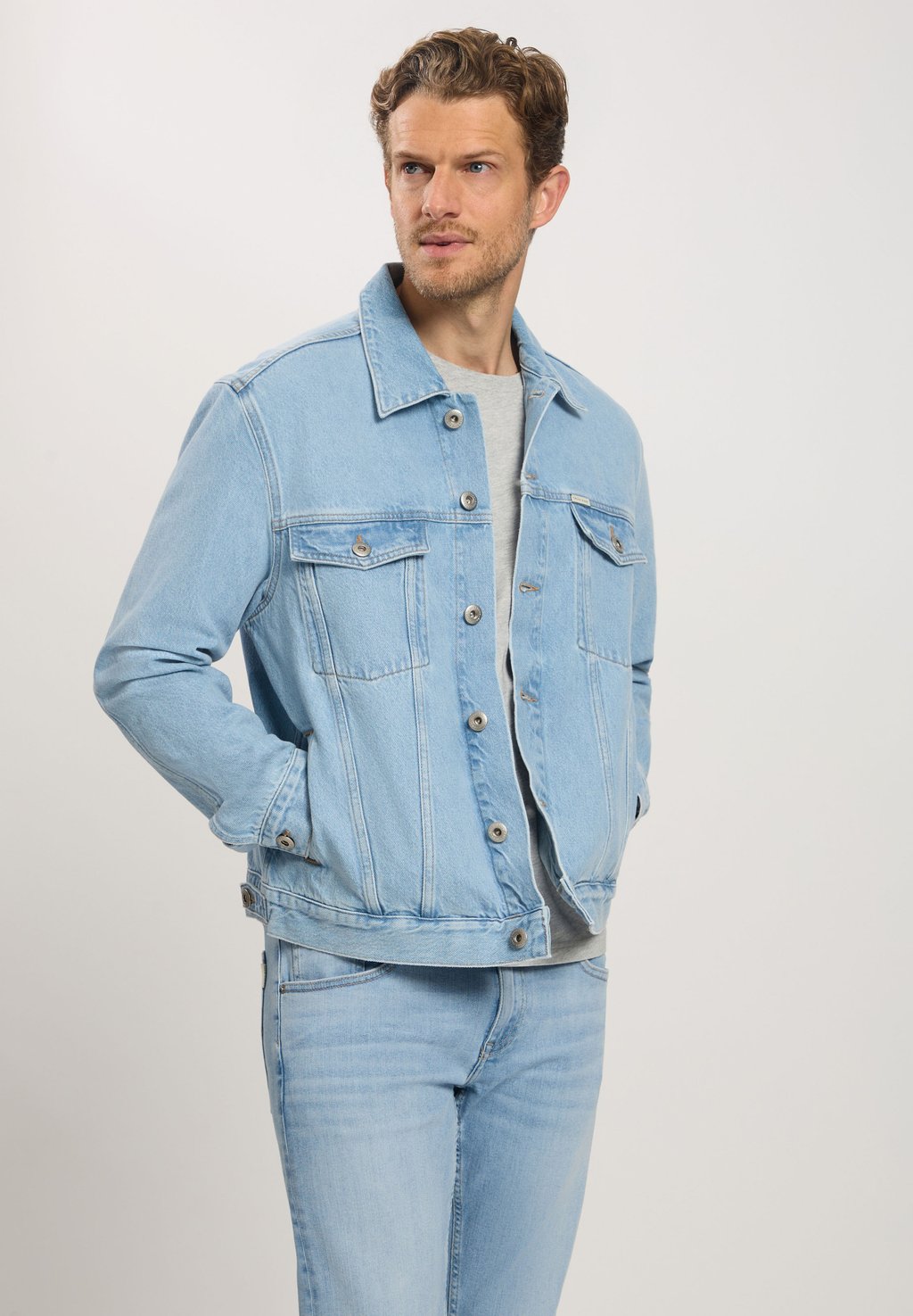 

Джинсовая куртка Cross Jeans, светло-голубой, Синий, Джинсовая куртка Cross Jeans, светло-голубой