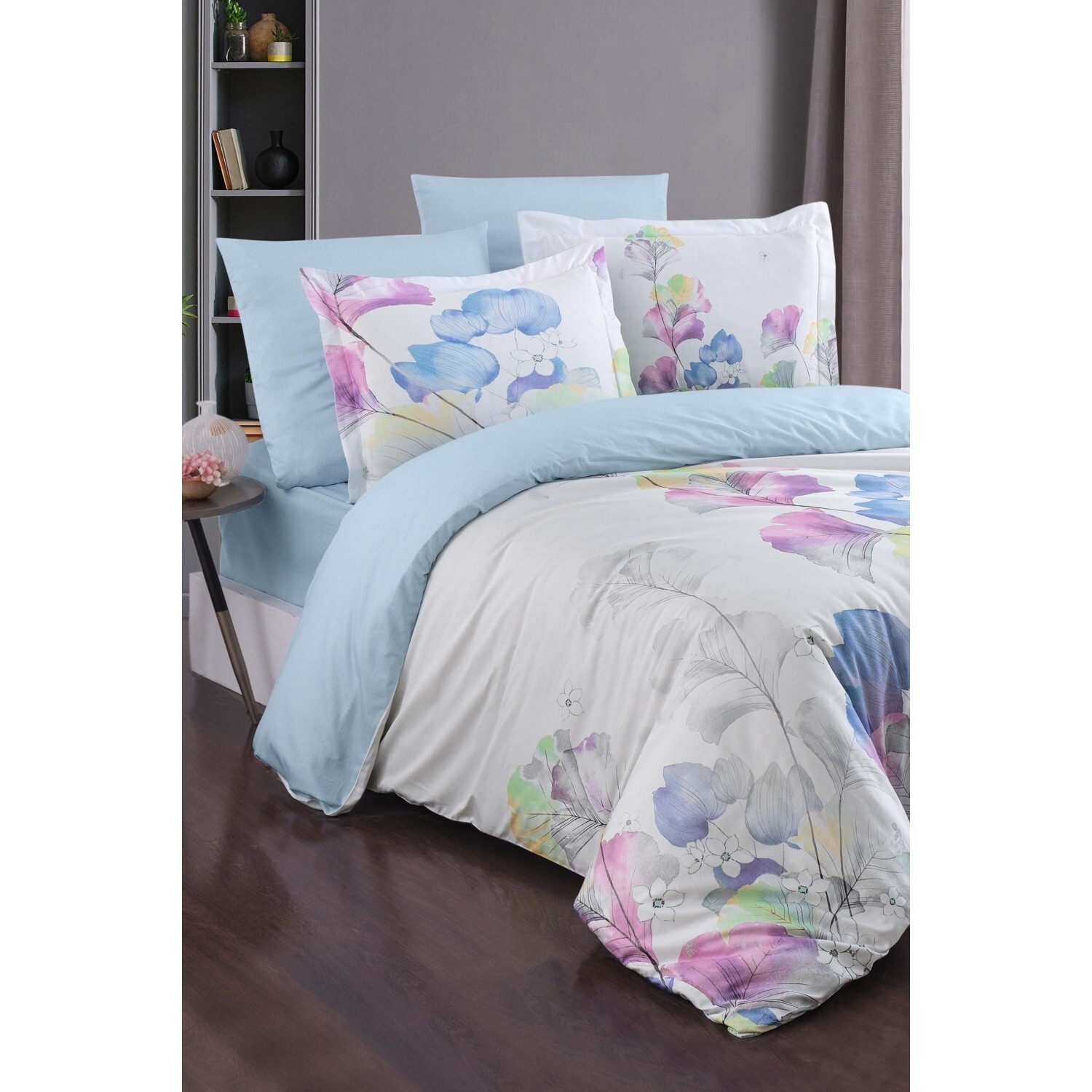 

Комплект постельного белья Varol Laura Home Семейный комплект из бамбукового атласного пододеяльника - красивый