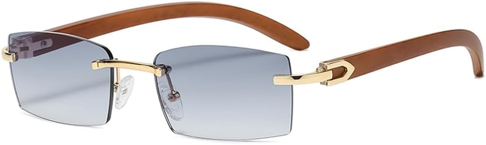 

Популярные прямоугольные солнцезащитные очки для женщин и мужчин, модные безободковые солнцезащитные очки, подходящие для путешествий и фотосъемки, защита от ультрафиолета UV400 HHZZYVY, Gold Grey