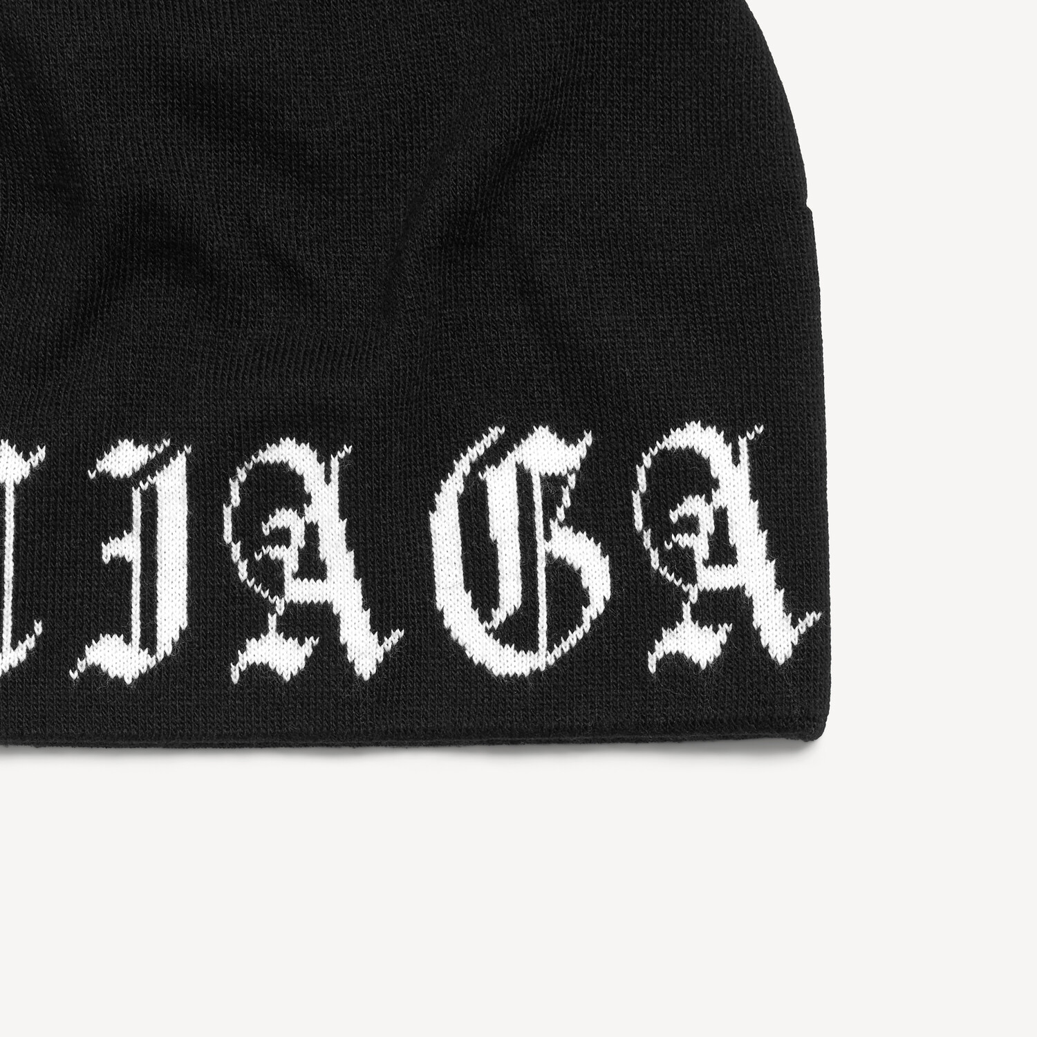 Мужская шапка-бини с черно-белыми буквами Blackletter BALENCIAGA, серый — фото 3