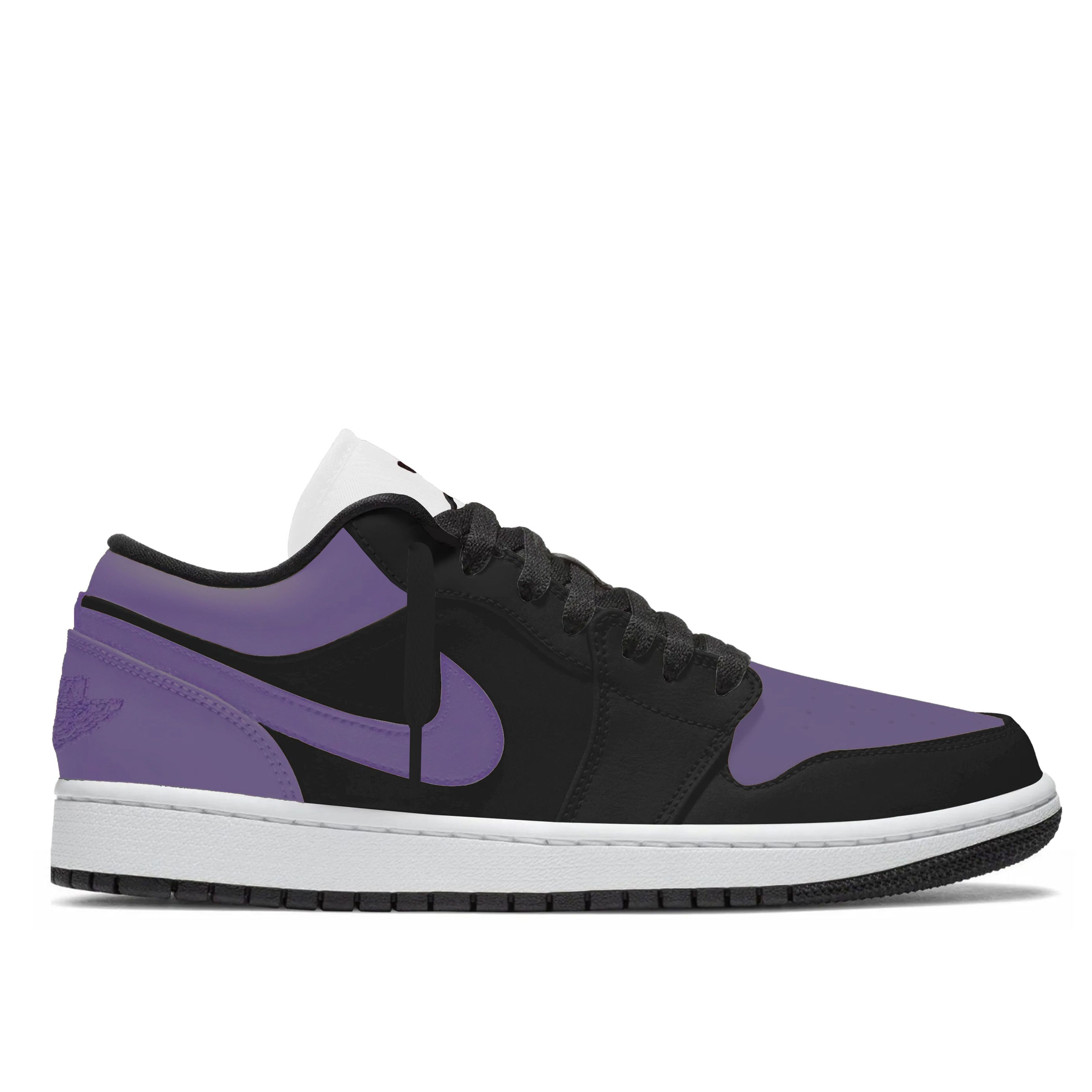 Air 1 устойчивые к истиранию низкие баскетбольные кроссовки мужские purple black Jordan, черный фиолетовый — фото 3
