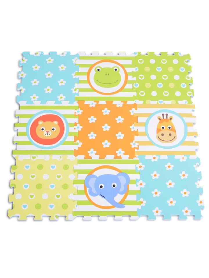 

Коврик-пазл из 9 частей оранжевого цвета