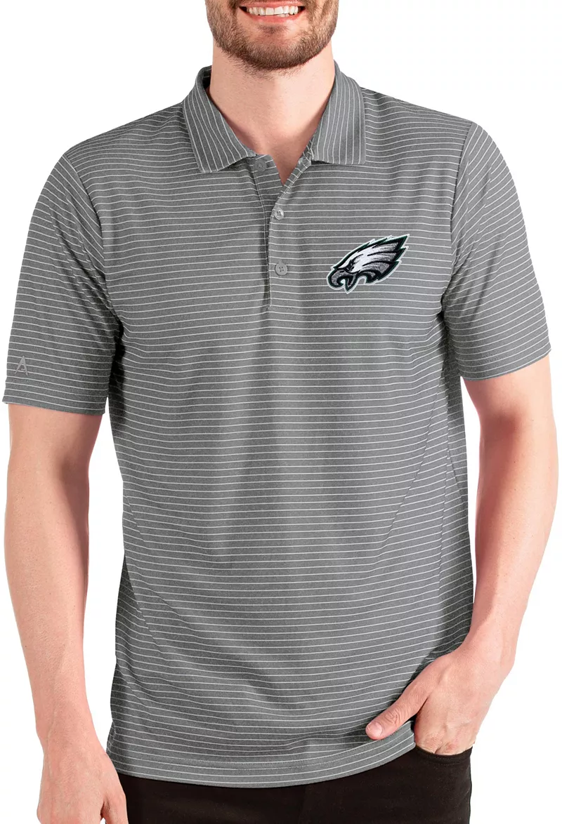 

Мужская рубашка-поло Antigua Philadelphia Eagles Esteem серо-белая