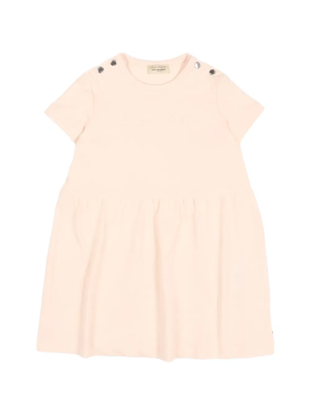 Платье с застежкой на пуговицы на плечах Trussardi Junior, розовый