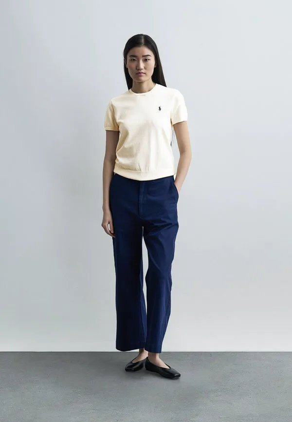 Свитер с коротким рукавом и круглым вырезом, базовая футболка Polo Ralph Lauren, Cream — фото 2