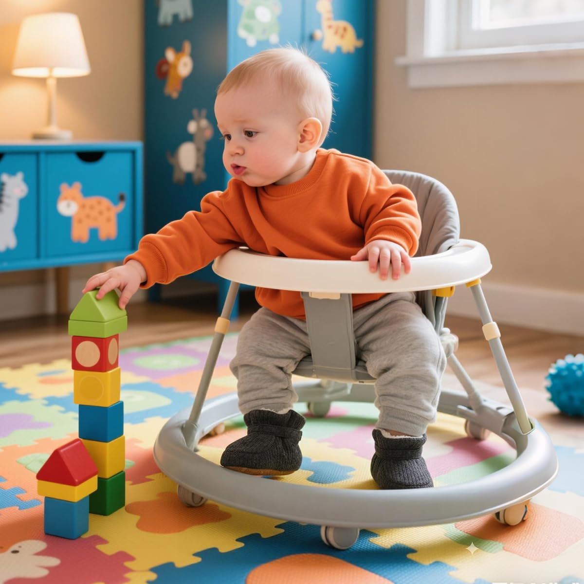 HsdsBebe Детские ботиночки на щиколотку для мальчиков и девочек, флисовые пинетки с противоскользящей резиновой подошвой, кроссовки для малышей, обувь для новорожденных для ходьбы и сна, B2081/Dark Grey — фото 2