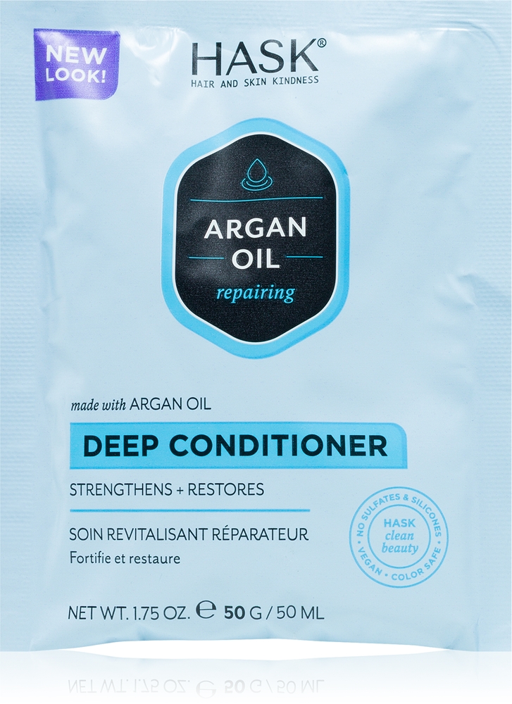 

Глубоко восстанавливающий кондиционер с маслом арганы для сухих и поврежденных волос Hask, 50 мл
