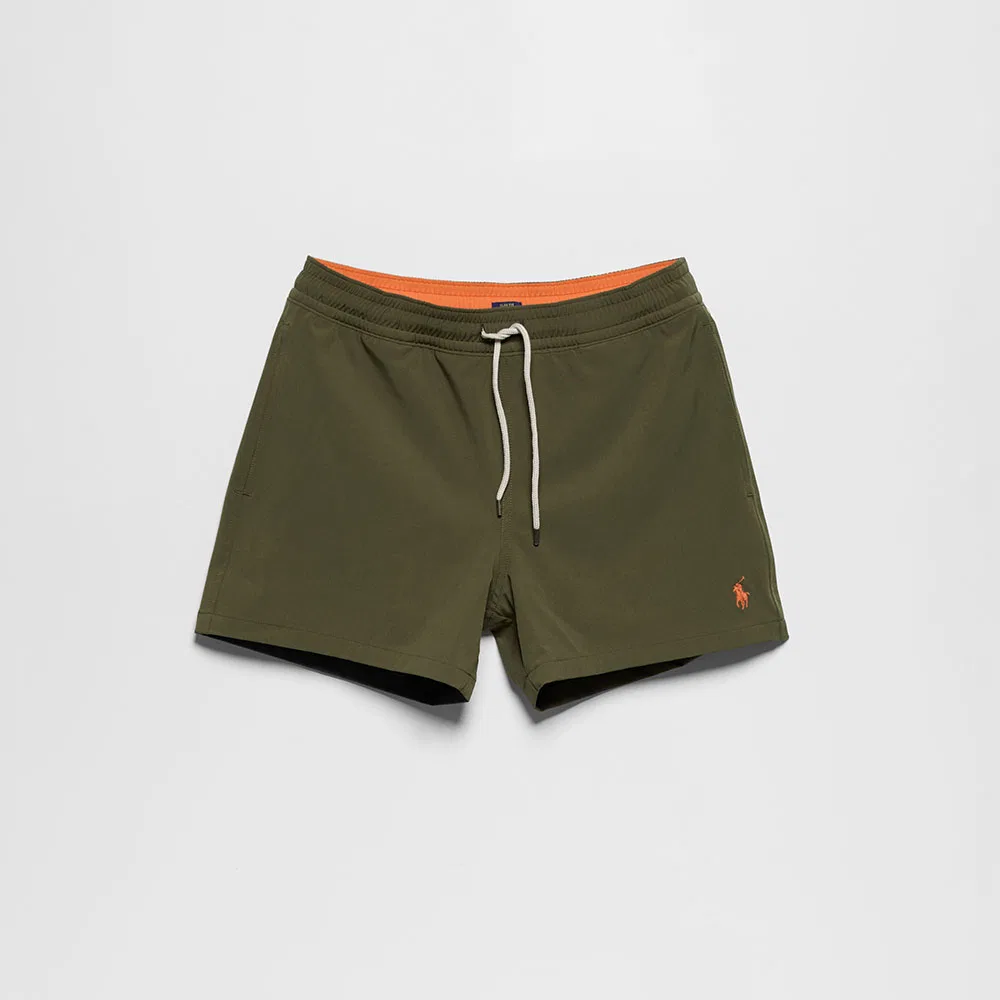 Мужские плавательные шорты Traveler Slim Fit длиной 11.4 см тёмно-зелёного цвета от Polo Ralph Lauren