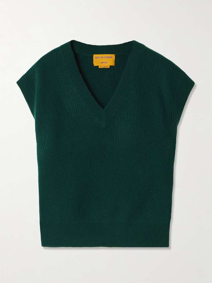 

Ребристый кашемировый топ Guest In Residence, зеленый