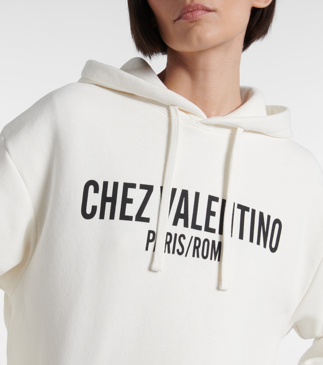 Толстовка из хлопкового джерси с принтом Valentino, Avorio — фото 4