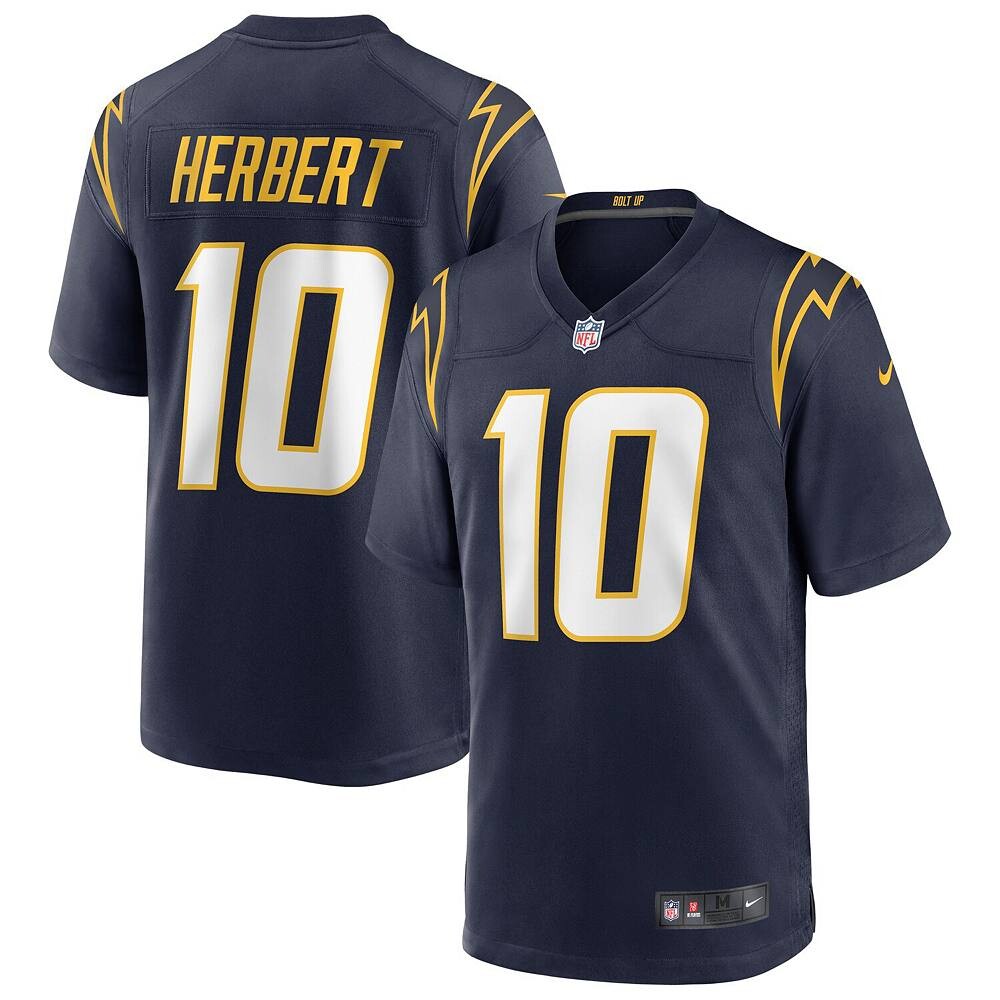 

Мужское джерси Nike Justin Herbert Navy Los Angeles Chargers Alternate Game, цвет Chg Navy