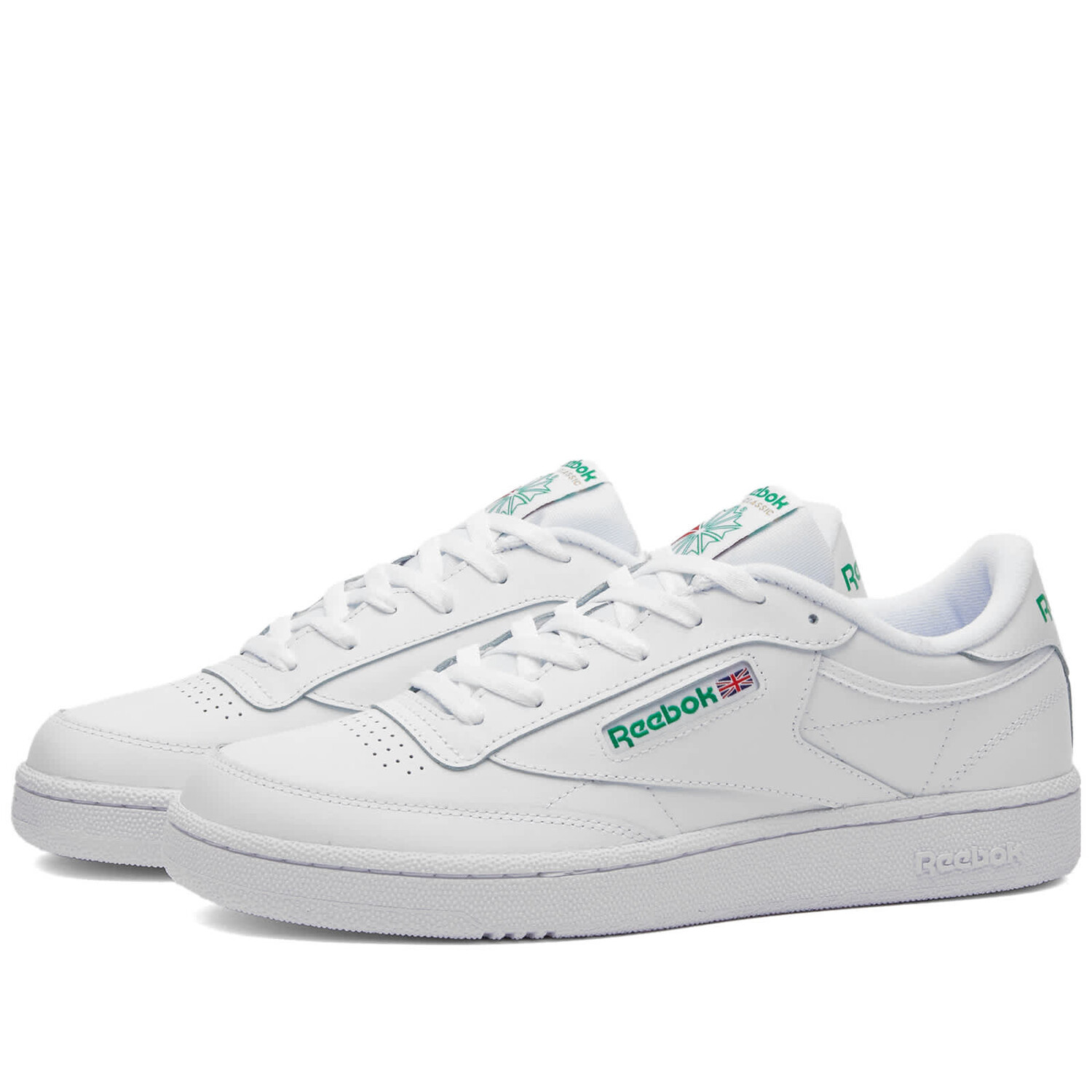 

Кроссовки Reebok Club C 85 Int, белый и зеленый, Зеленый;белый, Кроссовки Reebok Club C 85 Int, белый и зеленый