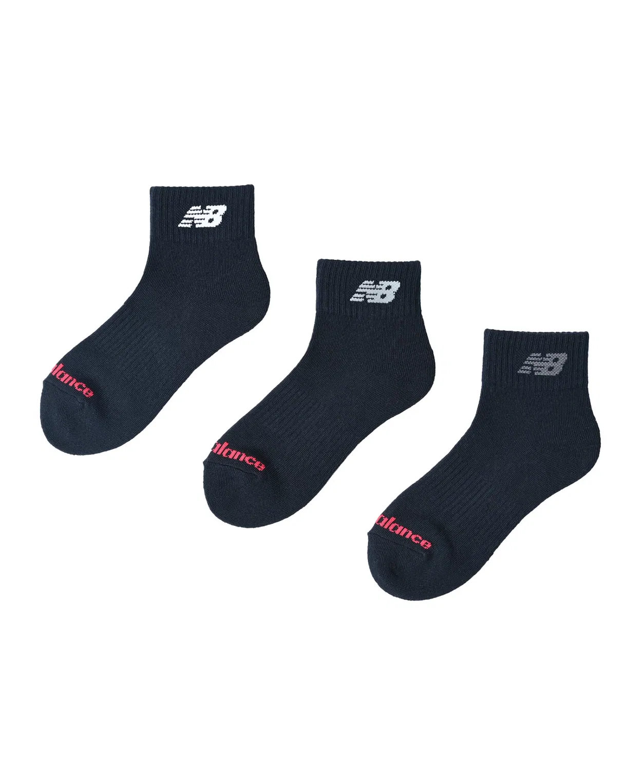 Носки детские 3 пары короткие New Balance чёрные