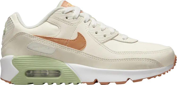 

Кроссовки Air Max 90 Leather GS 'Pale Ivory Honeydew', кремовый