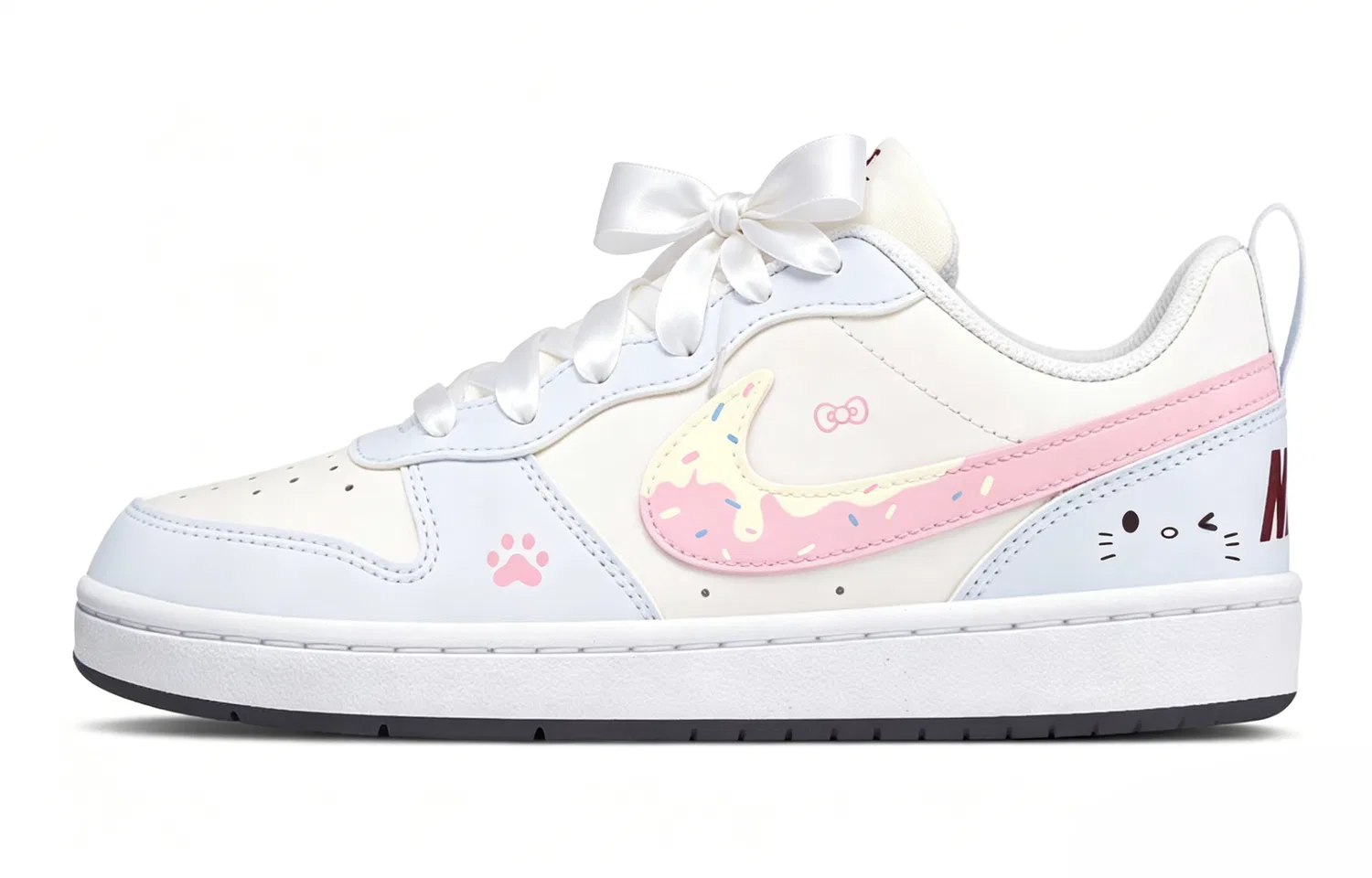 Кроссовки для скейтбординга Court Borough Maris Sal Meowth Leather Kids' Blue Unisex Nike, Light Blue