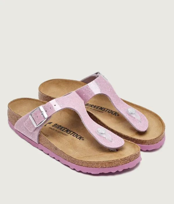 Детские кожаные шлепанцы Gizeh Kids BS narrow fit Birkenstock, лавандовый — фото 3