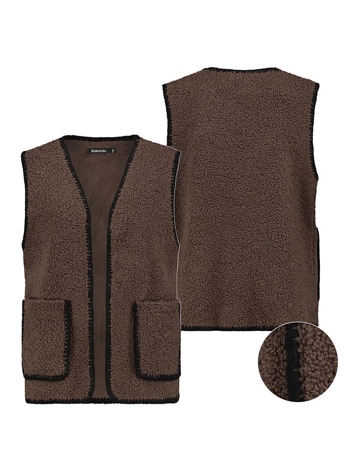 

Sublevel Жилет из искусственного меха темно-коричневого цвета