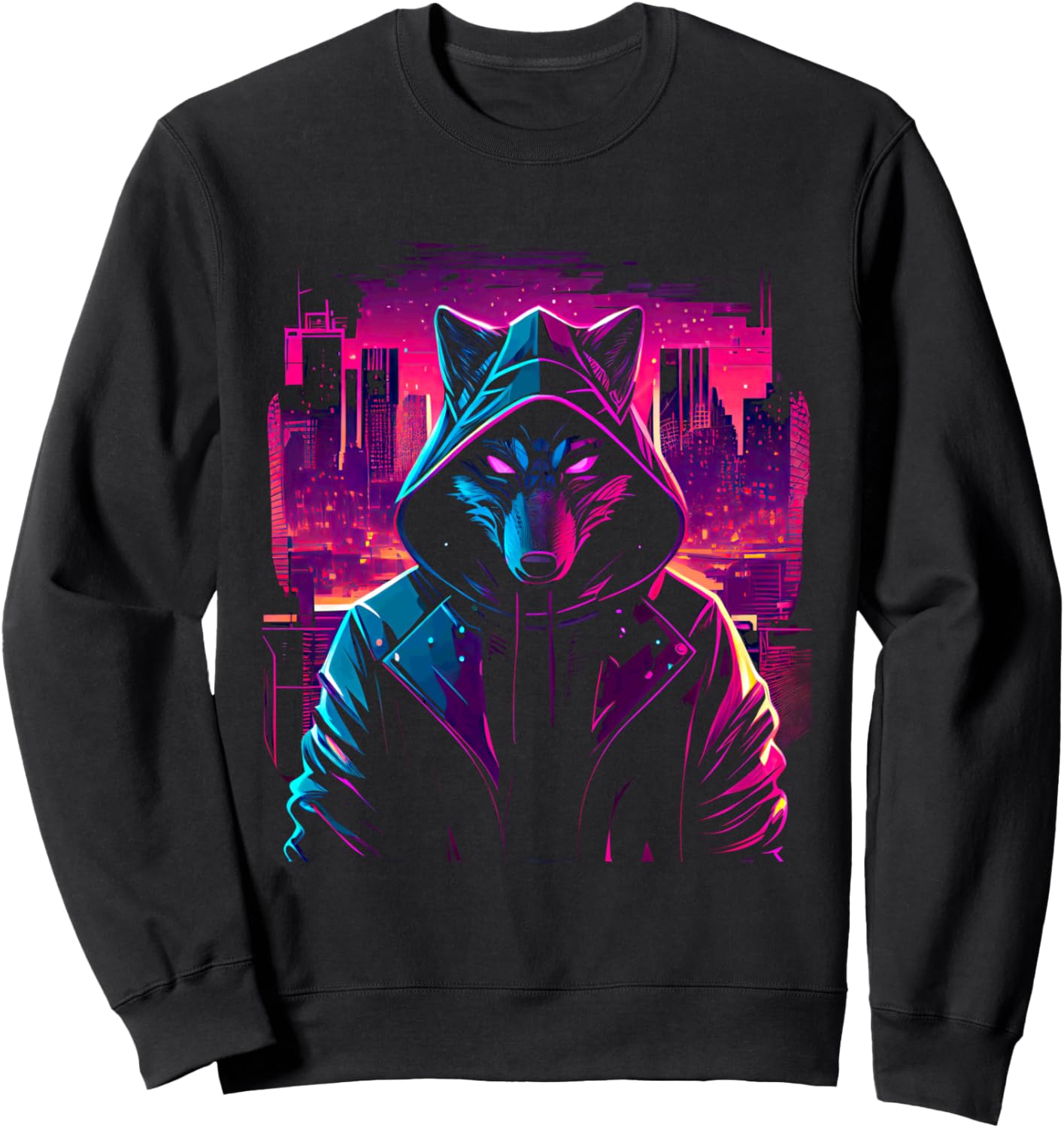 

Толстовка с капюшоном Urban Fox Urban Fox Hoodie Cityscape Retro Neon Hooded, черный