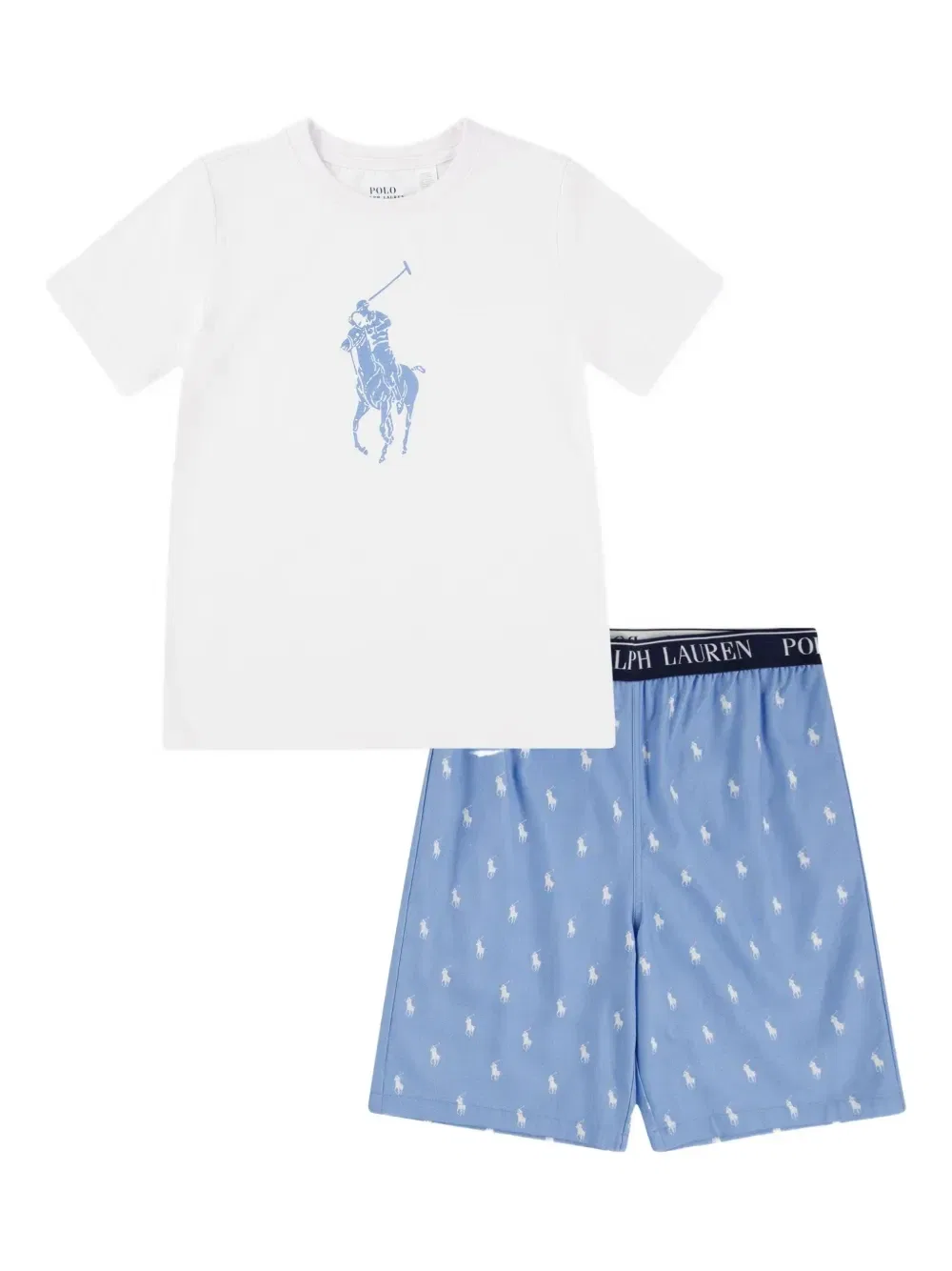 Пижама с принтом Polo Pony Polo Ralph Lauren Kids, синий