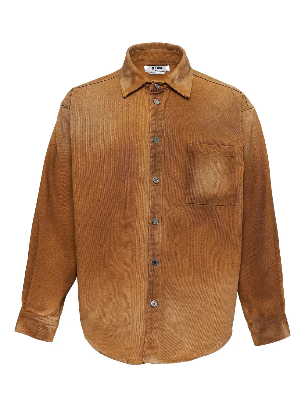 

Джинсовая рубашка на пуговицах MSGM, коричневый