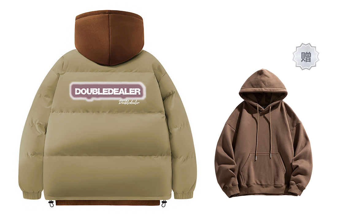 

Double Dealer Пуховик Unisex, Khaki+Caramel Sweatshirt