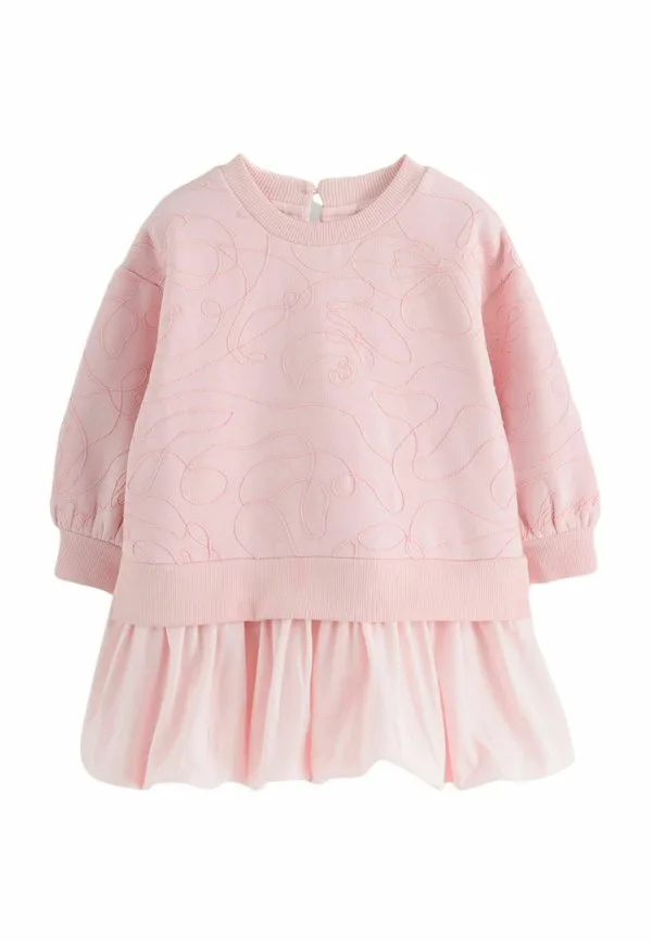 Платье-Комбинезон прямого кроя с асимметричным подолом и сборками. Baker By Ted Baker, Pink