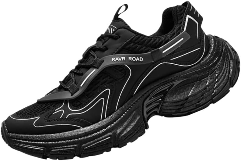 

Мужские модные спортивные кроссовки FmShi с толстой подошвой в ретро-стиле. Оснащены амортизирующим дизайном. Удобные, противоскользящие, долговечные. Подходят для улицы и повседневного использования, черный