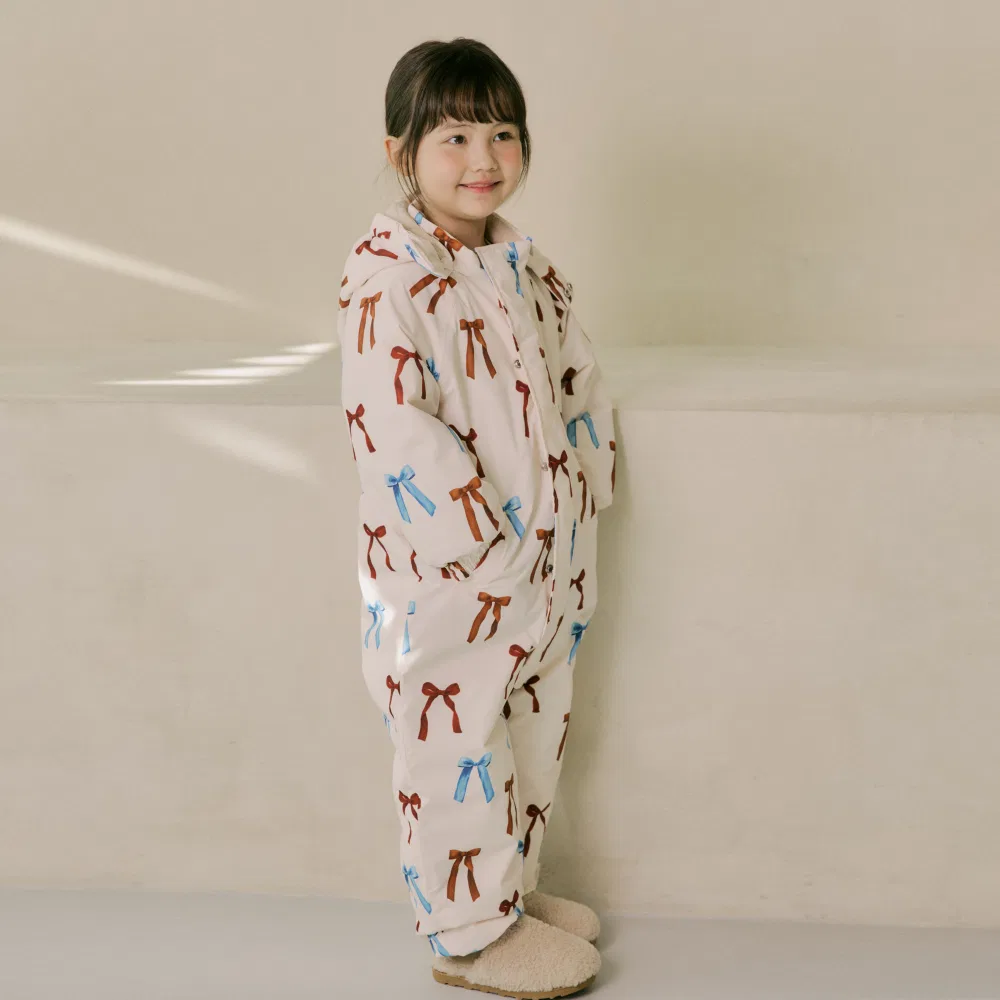 Детский водонепроницаемый зимний комбинезон Snowsuit, с бантом, от Yobaaf