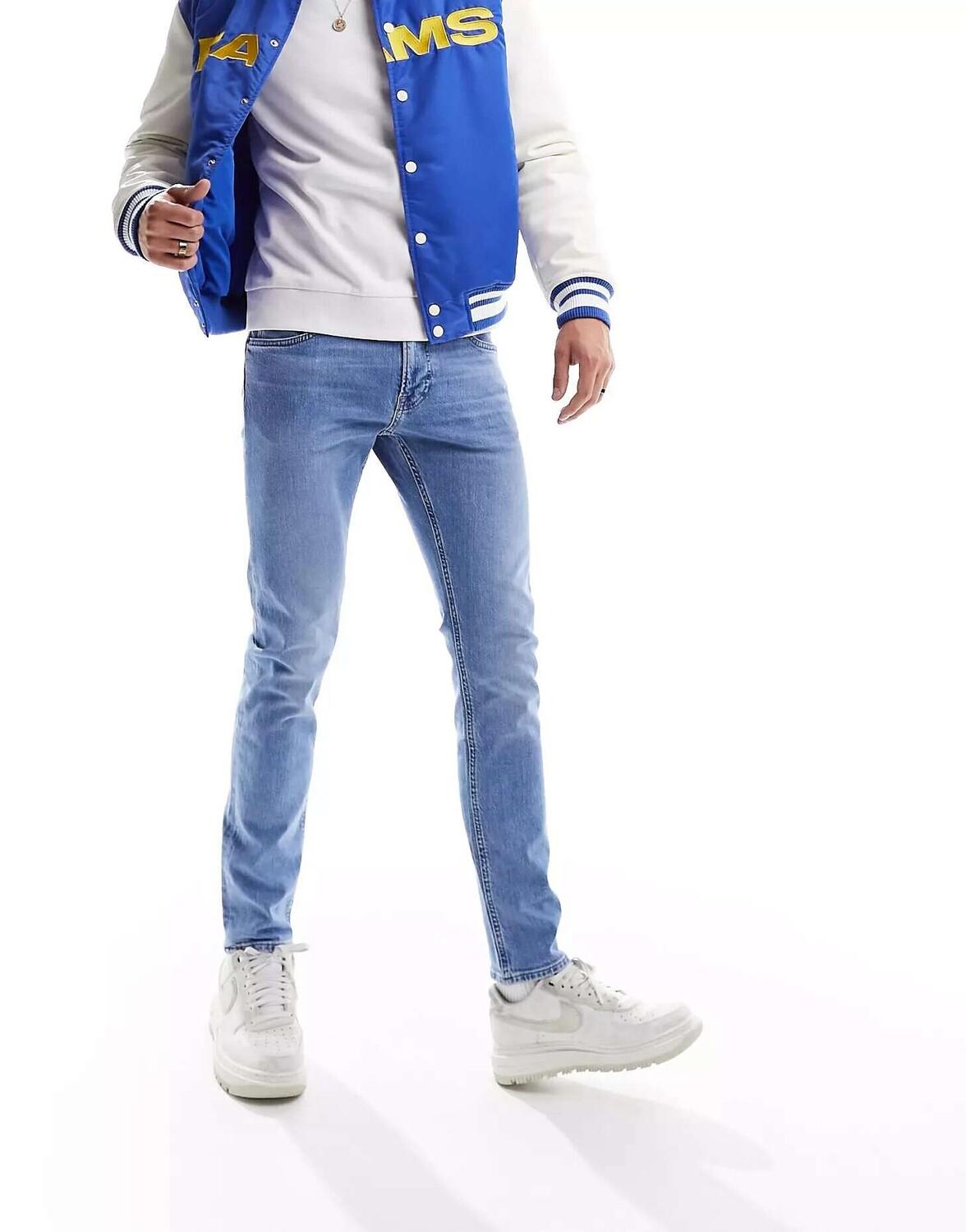 

Узкие зауженные джинсы Lee Luke светло-синего цвета для рабочего мужчины