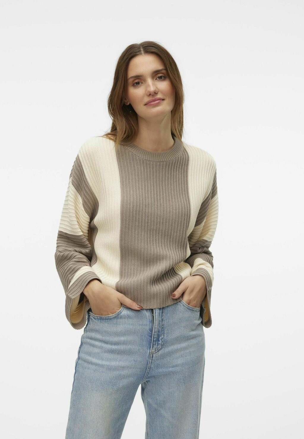 

Вязаный свитер VMGIGI Vero Moda, бежевый