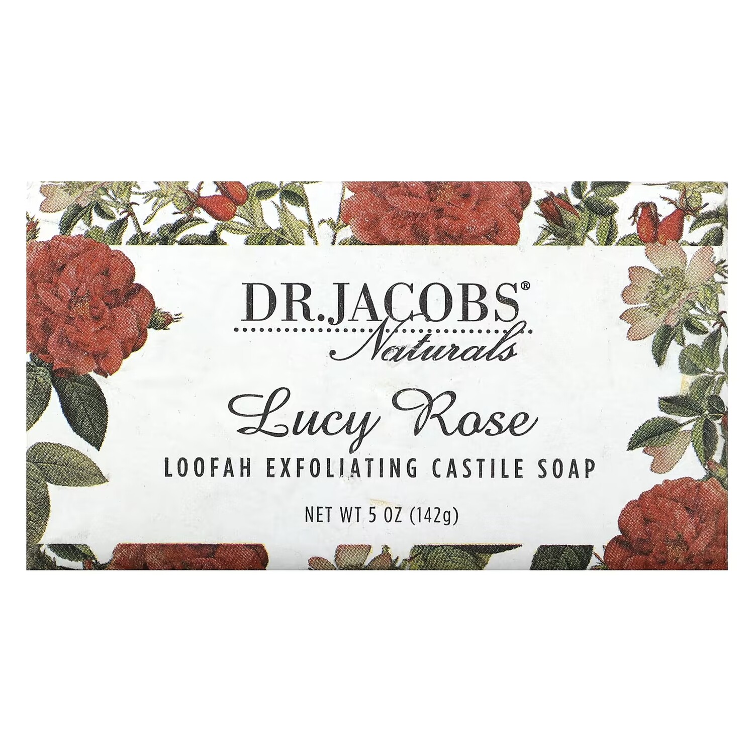 

Jacobs Naturals Loofah Отшелушивающее кастильское мыло Lucy Rose, 5 унций (142 г) Dr. Jacobs Naturals