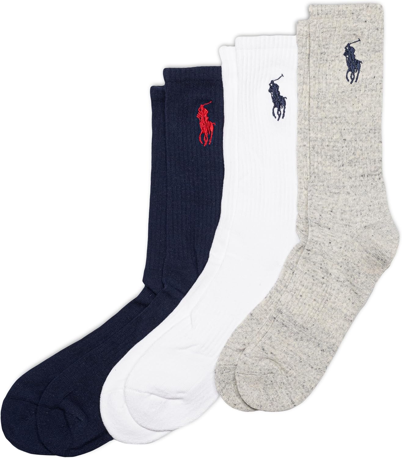 

POLO RALPH LAUREN Мужские классические носки с вышивкой Big Pony Crew (3 пары), Navy