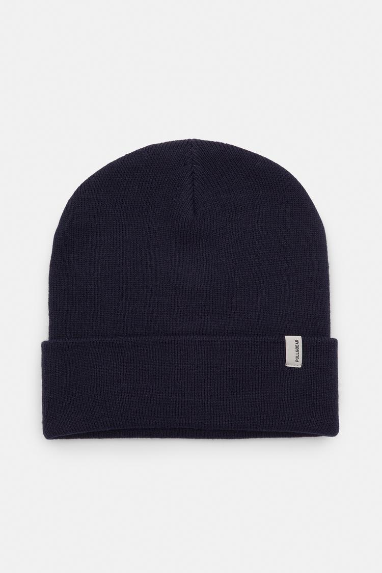 

Простая шапка-бини Pull And Bear, синий